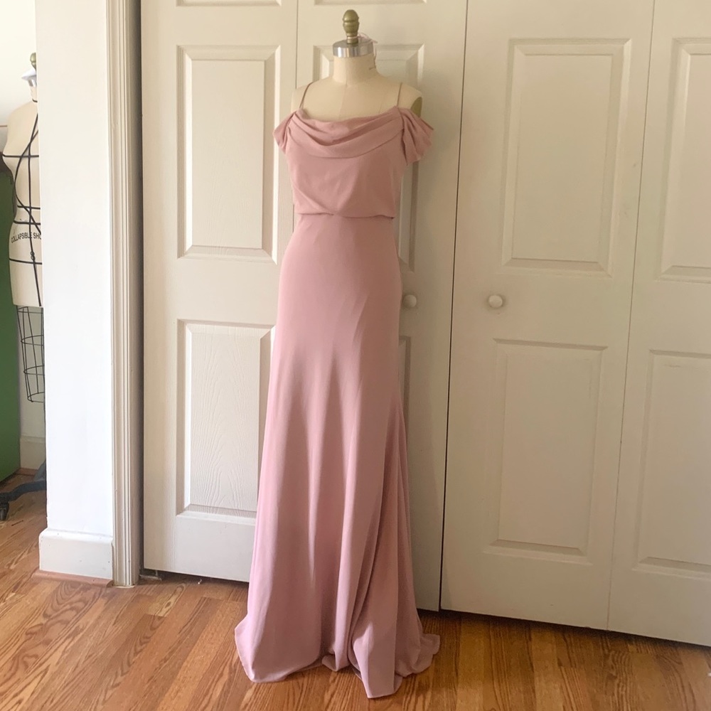 Jenny Yoo Sabine Crepe de Chine Whipped Apricot